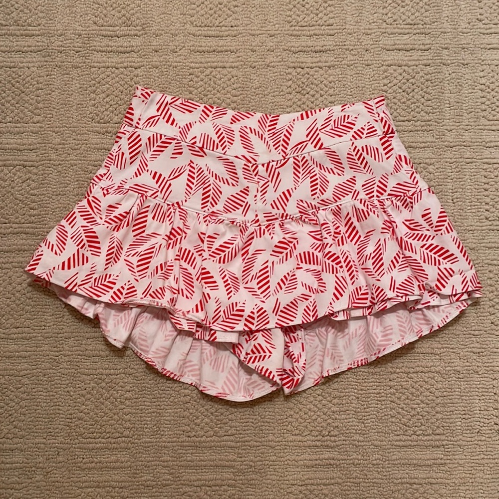 Red and White Leaf AC Rendon Skirt